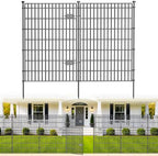 No Dig Garden Fence, Dog Fencing Outdoor for Yard, 10 Panels with Gate by OutdoorFence