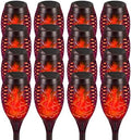 Solar Flashlight Light with Flickering Flame, Multi-Piece Outdoor Solar Lights, Outdoor Waterproof Solar Garden Lights for Decorative Paths, Patio and Deck Outdoor Lighting（Red (16) by Unknown