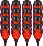 Solar Flashlight Light with Flickering Flame, Multi-Piece Outdoor Solar Lights, Outdoor Waterproof Solar Garden Lights for Decorative Paths, Patio and Deck Outdoor Lighting（Red (16) by Unknown