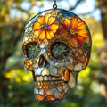 Floral Sugar Skull Acrylic Suncatcher by AVAGAN