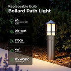 Gardencoin Low Voltage Landscape Pathway Lights, Replaceable G4 Bulb 12V 4W 2700K Outdoor LED Landscape Lighting, Aluminum Waterproof Walkway Lighting, Bollard Path Lights Wired, Bronze 6 Pack - Image 2