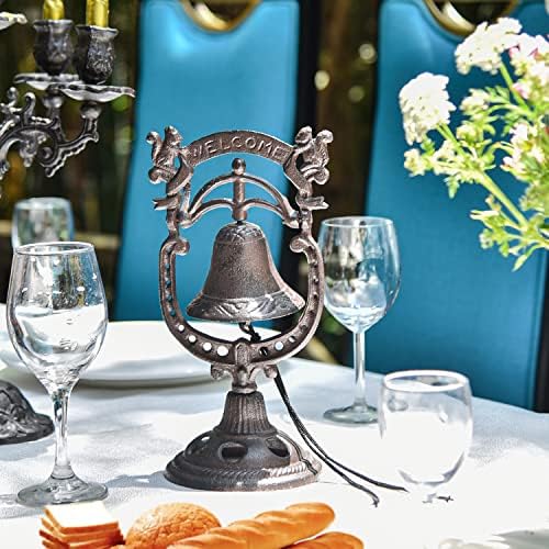Sungmor Classic Cast Iron Tabletop Hand Bell Dinner Bell - Lovely Squirrel Shape Service Bell - Wrought Iron Rattle Table Ornaments - Perfect for Restaurant Bar Cafes - Image 3