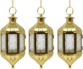 Vela Lanterns Hanging Moroccan Lamp - Exotic Decorative Patio & Porch Decor, Indoor Outdoor Tea Light Candle Lantern Holder with Chain (11" Medium, Gold, 3-Pack) by VelaCandleLanterns