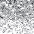 GasSaf 1/4 Inch Crystal Ice Fire Glass Reflective Tempered Fireglass, 10lb by GasSaf
