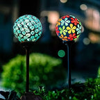VCUTEKA Decorative Solar Garden Lights, 3.5" Mosaic Globe Stake 2 Pack - Image 7
