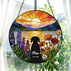 Personalized Dog Loss Sympathy Suncatcher Gift, Custom Dog Memorial Stained Glass Window Hanging, Pet Portrait Memorial Sun Catcher Gift with Name for Loss of Dogs Pet Loss Dogs Lover 11.81" - Image 4