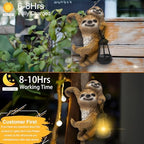Adorable Sloth Hanging Garden Statue Outdoor Decorative Sculpture, Solar Light Outdoor Waterproof, Garden Decorations Home Patio Yard Outdoor, Relaxed Sloth Gifts for Mom - Image 5