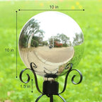 VCUTEKA Gazing Ball, Glass Mirror Polished Hollow Ball Reflective Garden Sphere, Gazing Globe for Home Garden Lawn Outdoor Ornament Yard Decorative, 10-Inch, Silvery - Image 5
