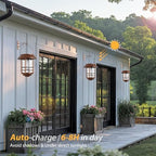 Otdair Solar Lanterns Outdoor Waterproof Flickering Flame 2 Pack Red Bronze - Image 2