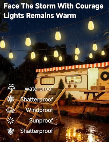 Likesky 130FT LED Outdoor String Lights with Remote Waterproof Patio Lights with Shatterproof S11 Bulbs, Dimmable Outside Hanging Light Connectable for Porch Backyard Yard Garden Decor 2700K - Image 3