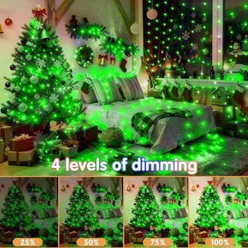 KNONEW 400FT 1200LED Green Wire Outdoor Fairy Lights Plug in Green Xmas - Image 6