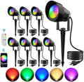 Spot Lights Outdoor, Smart LED RGBW Color Changing Landscape Lighting with APP and Remote Control, Music Mode, DIY Scenes, Timing, IP65 Waterproof Spotlights Plug in for Yard Garden, 8 Pack by CREPOW