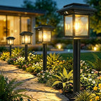 Solar Pathway Lights Outdoor, 6 Pack Bright Solar Lights Outdoor, 3 Auto Modes On/Off, IP65 Waterproof Solar Garden Lights Powered Landscape Lighting for Yard Pathway Landscape Path Patio Camp by Icnice