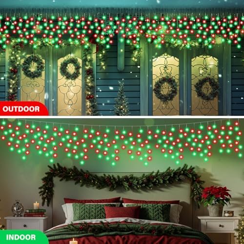 Retisee 65ft Red Green Solar Icicle Christmas Light for Outdoor Decoratio - Image 5
