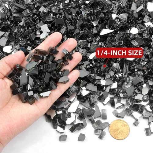 GasSaf 1/4 Inch Black Fire Glass Reflective Tempered Fireglass, 20 Pound - Image 2