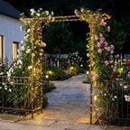 VINGLI Garden Arbor, Arch Archway for Wedding Ceremony Party, Steel Garden Trellis for Plant Climbing, Christmas Garden Decorations Pergola for Garden, Backyard, Lawn, Arch for Hallowmas (Bronze) - Image 2