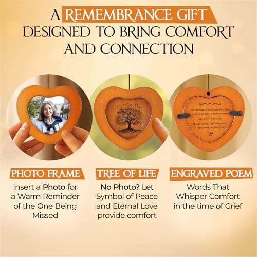 32 inch Black DIY Photo Insert Memorial Wind Chimes for Loss of Loved One - Image 2
