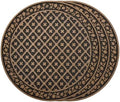 HF by LT Deluxe Rubber Stepping Stone, Provence Design, Heavy Duty 13" All-Weather Garden Tile, Black with Antique Bronze Finish, Set of 3 by HFbyLT