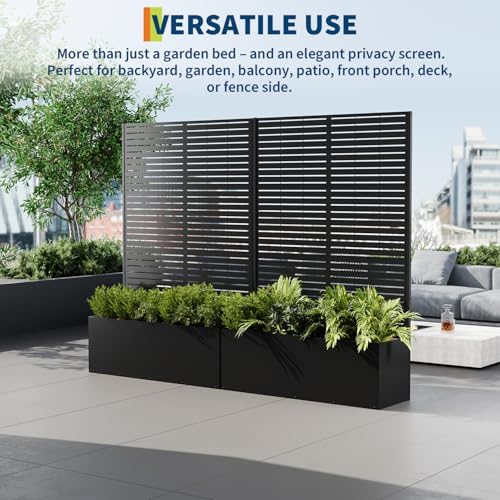 Garvee 71"x47"x16" Metal Planter Box with Trellis for Climbing Plants Vines - Image 2