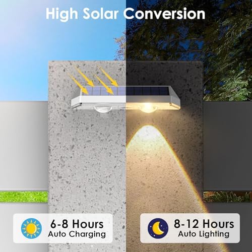 Solar Fence Lights Outdoor - 2700/4000/6000K 3 Modes, IP65 Waterproof Fence Solar Lights Outdoor, Fence Light Solar Powered for patio decor/Railing/Step and Wall - Unique Housewarming Gifts（8 Pack) - Image 4