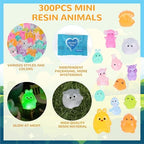300PCS Mystery Mini Resin Animal Blind Bags, Glow in The Dark Tiny Animal Figures, 50+ Animal Combination Sets for Classroom Prizes, Party Favors, Fairy Garden & DIY Decor - Image 3