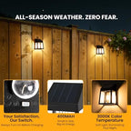 GIGALUMI Solar Fence Lights, 8 Pack Fence Outdoor Waterproof Lights Solar Powered, Warm White Yard Decorations for Garden, Post, Front Door, Backyard, Porch, Deck - Image 4
