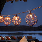 Outdoor Decorative Patio String Lights, Beaded Copper Wire Ball Style Lantern Lights, Connectable Weather-Resistant Indoor Outdoor Novelty Whimsical Light for Home Pergola Bedroom Porch Party Backyard by TWINKVILLA