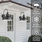 Farmhouse Outdoor Barn Light,11.4 Inch Outdoor Wall Sconce(Black, 4Pack) - Image 4