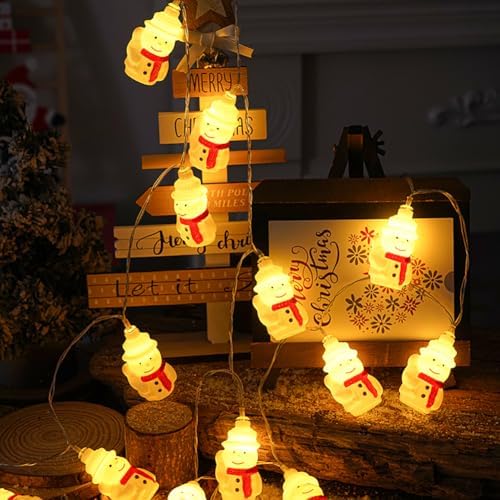 CAKERS Christmas Decor String Lights|Creative Cute Novelty Fairy Lights|Hanging Copper Wire Lights|Night Lights for Birthday Party Xmas Tree Decor,Xmas Scarf Snowman,3m(9.8ft)-20LED-USB - Image 2