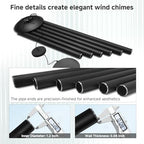 45" Large Wind Chimes for Outside, 6 Thick and Bold Aluminum Tubes (Black) - Image 3