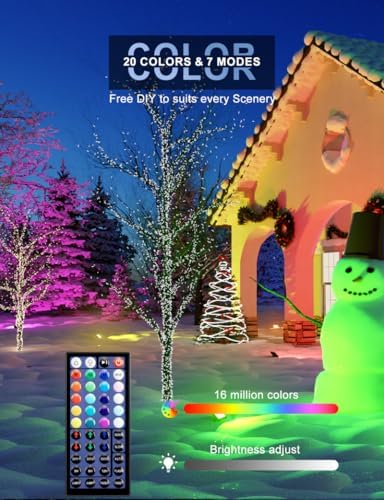 LED Flood Light Outdoor 500W Equiv, 50W RGBW Color Changing Outdoor Floodlights with Remote, Uplighting Indoor IP66 Landscape Floor Lighting Stage Spotlights, Uplights for Christmas Events - Image 2