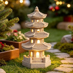 Solar Pagoda Garden Statue LED Zen Decor for Outdoor Yard - Image 6