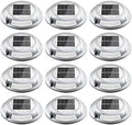 Solar Driveway Lights, 12 Pack Heavy Duty Driveway Lights Solar Powered 2 Color Mode (Cool/Warm White) IP68 Waterproof Outdoor Solar Deck Lights with Ground Stake for Pathway Garden Yard Walkway Dock by NIBUUECER