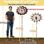 Heavy Duty Wind Spinner Replacement Pole, 48"/72" Adjustable, 5-Prong Base - Image 4
