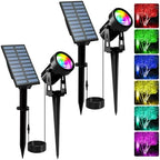T-SUNUS RGB Solar Landscape Spotlights IP65 Waterproof 2-Pack Outdoor by T-SUNUSLighting
