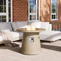 HOMPUS 31 inch Round Patio Propane Fire Table, 40000 BTU Smokeless Outdoor Fire Pit, Patio Concrete Firepit with Rain Cover for Garden, Deck, Backyard by HOMPUS