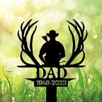 Personalized Hunter Grave Marker Hunter Dad with Deer Antlers Memorial Garden Stake 8-24 inch Hunter Dad Loss Gift, Hunter Memorial Gift Loss of Loved One (Hunter Dad with Deer Antlers) - Image 4