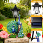 Solar Peacock Decor Outdoor, Garden Statue with Lantern - Image 5