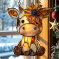Cow and Sunflower Lover Mosaic Acrylic Suncatcher by AVAGAN