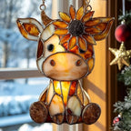 Cow and Sunflower Lover Mosaic Acrylic Suncatcher by AVAGAN