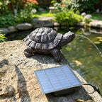 Solar Powered Turtle Water Fountain Spitter, Pond Spitter,Outdoor Resin Turtle Statue, Hand-Painted Garden Decor Fountain for Pond, Patio, Backyard, Pool, Water Feature Decoration by Unknown