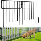 Thrivinest 30 Pack Animal Barrier Fence, No Dig Fence Decorative Fences, Rustproof Metal Small Garden Fence Border for Dogs Rabbits (Black, 30 Pack,30Ft) by Thrivinest