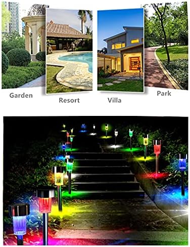 10PCS Green LED Outdoor Steel Garden Solar Powered Landscape Light Lamp Yar Pathway Stake Lights - Image 5
