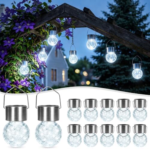 SOLPEX Hanging Solar Lights for Outside Garden Solar Hanging Lanterns 12 Pc by Solpex