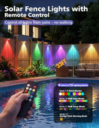 VOLISUN Solar Fence Lights with Remote Control, 12 Pack Vinyl Solar Lights - Image 2