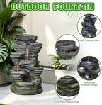 40.2" H Water Fountain Outdoor, 5-Tier Cascading Stacked Waterfall Fountain - Image 5