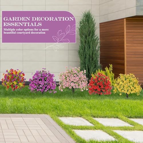 22 Inch Artificial Flower Stake Outdoor Decor - Multi-Color Garden Stakes for Yard & Lawn, No Fade Heavy Duty Plastic, All Season Decoration (2pcs-Red) - Image 3