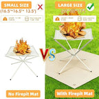 Portable Fire Pit for Camping,22 inch Outdoor Folding Fireplace with Heat Resistant Firepit Mat & Carrying Bag,Upgrade 304 Stainless Steel Mesh BBQ Fire Bowl for Picnics,Campfire,Backyard,Garden - Image 3