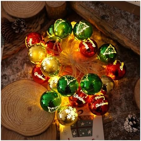 CAKERS Led Christmas String Lights|Creative Ambient Decor Fairy Lights|Hanging Copper Wire Lights|Night Lamps for Birthday Party Xmas Tree Decor,Ball Shape,2m(6.5ft)-10LED-USB by CAKERS