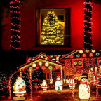 Solar Christmas Lights Outdoor 2 Pack 144FT 400LED Solar String Lights Red - Image 2